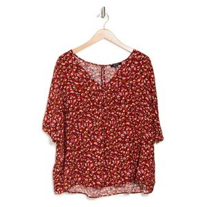 Madewell Rhyme Floral Top in Spring Floral Rusted Large